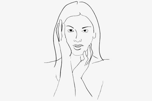 摸脸的气质美女