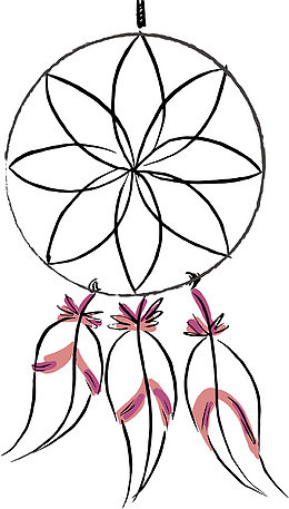 白色羽毛圆圈挂饰