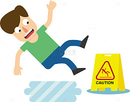 滑倒的卡通男人