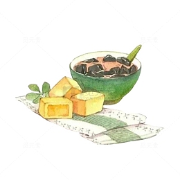 烧仙草汤手绘画素材图片