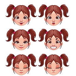 矢量女孩表情