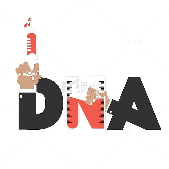 DNA字母手势艺术字矢量图