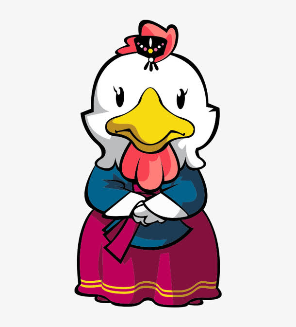 简约卡通鸭妈妈装饰图案