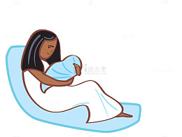 在妈妈怀中睡觉的婴儿
