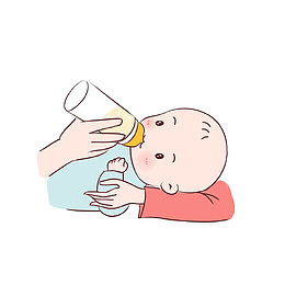 在妈妈臂弯里喝奶的宝宝