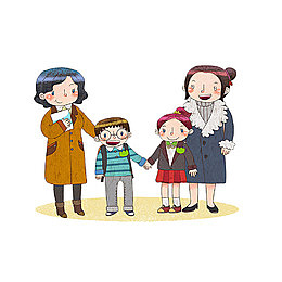 送孩子上学的妈妈
