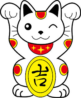 卡通眨眼招财猫