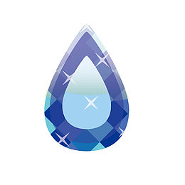 矢量蓝色水滴形钻石闪光