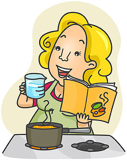 正在学做饭的妈妈