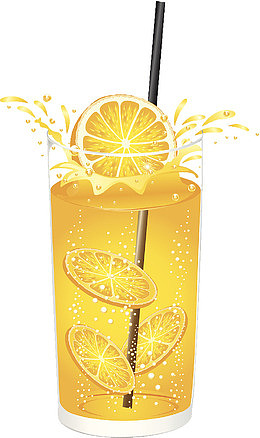 橙子味汽水气泡饮料