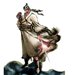 中国风站在风中的剑客