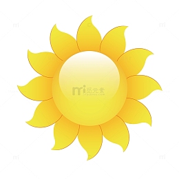 矢量卡通可爱向日葵太阳光圈