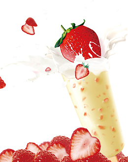 草莓冷饮海报素材