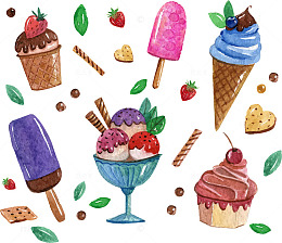 6款美味夏日雪糕矢量