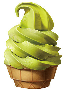 抹茶甜筒雪糕夏天冷饮矢量图