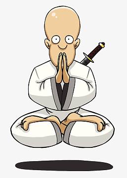 卡通高僧打坐