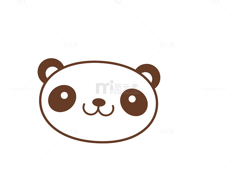 简笔熊猫头像