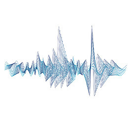 矢量超声波淡蓝色波形