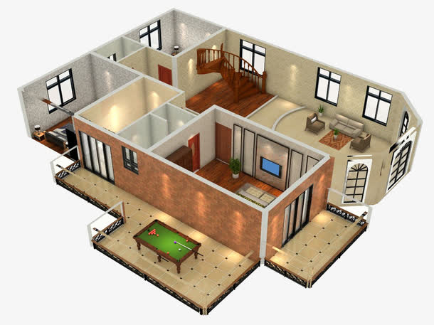 欧式房屋装修素材免费下载_觅元素