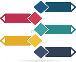 彩色菱形标题框信息图表