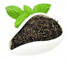 白瓷碗的安化黑茶图片素材