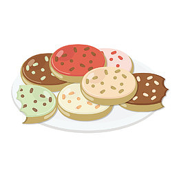 矢量图彩色马卡龙图