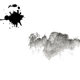 水粉笔触黑色水墨