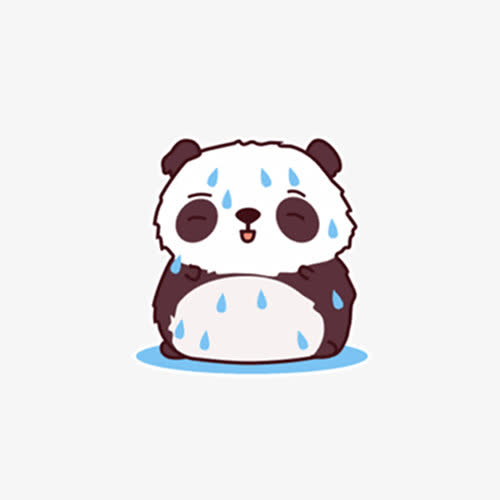 被雨淋的熊猫