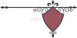 酒红色花边标题框