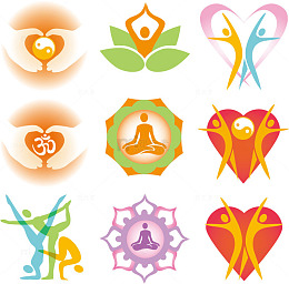 瑜伽logo矢量素材