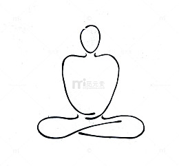 手绘简约线条打坐