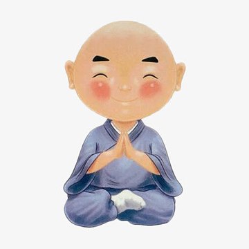 手绘微笑的小和尚