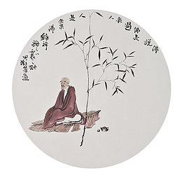 佛说茶道圆形国画