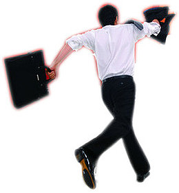 奔跑上班族白领男士