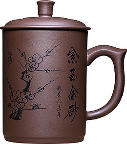 梅花带盖茶杯金砂