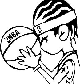 手绘NBA卡通风格篮球运动员