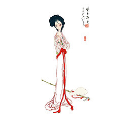 红楼梦插画黛玉葬花