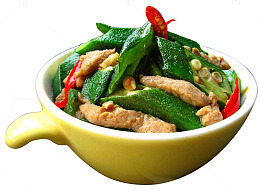 肉丝炒黄秋葵
