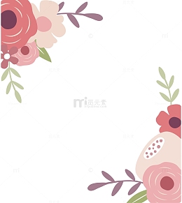 手绘花贺卡边框