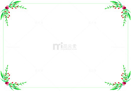 手绘花信件边框