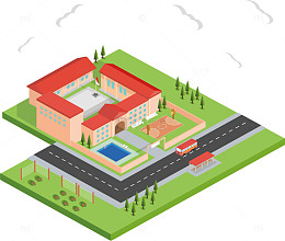 立体学校模型