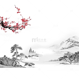 水墨画中国风海报背景装饰