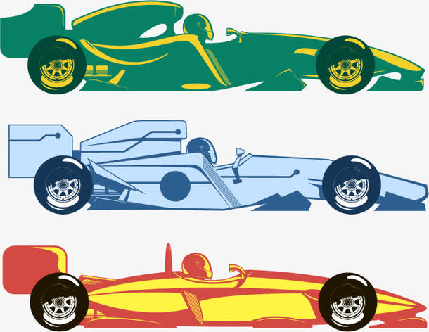 扁平化四驱车玩具矢量图