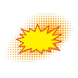 卡通手绘黄色爆炸线