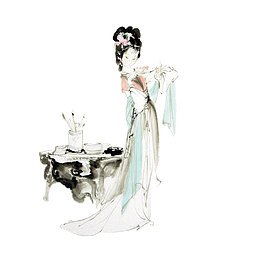 红楼梦插画惜春作画
