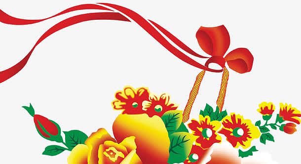 春节礼物花朵装饰高清免抠图素材