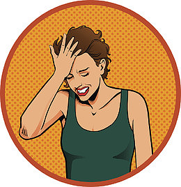 情绪抓狂的美女图标