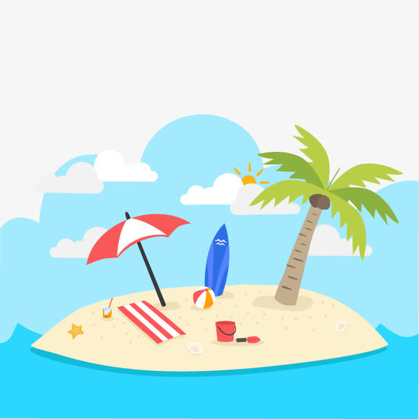 海滩阳伞素材免费下载