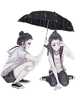 帮忙打伞的朋友
