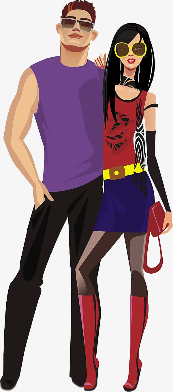 穿紧身衣的男女免抠素材免费下载_觅元素51yuansu.com